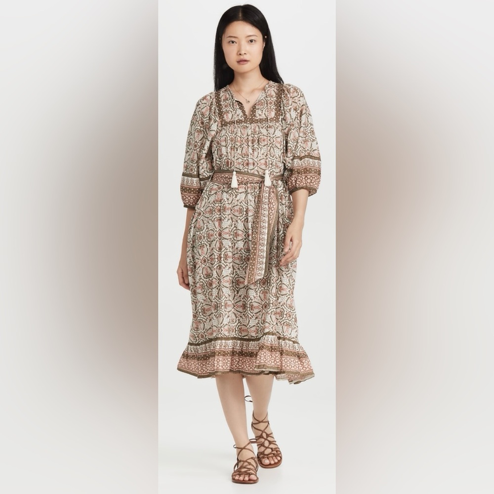 NWT Cleobella Magdalena Midi Dress XS $248 Block Print